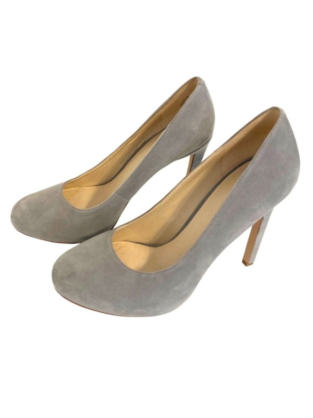Nine West Gray Suede Hidden Platform Heels Pumps Size 7.5M Dress Shoes